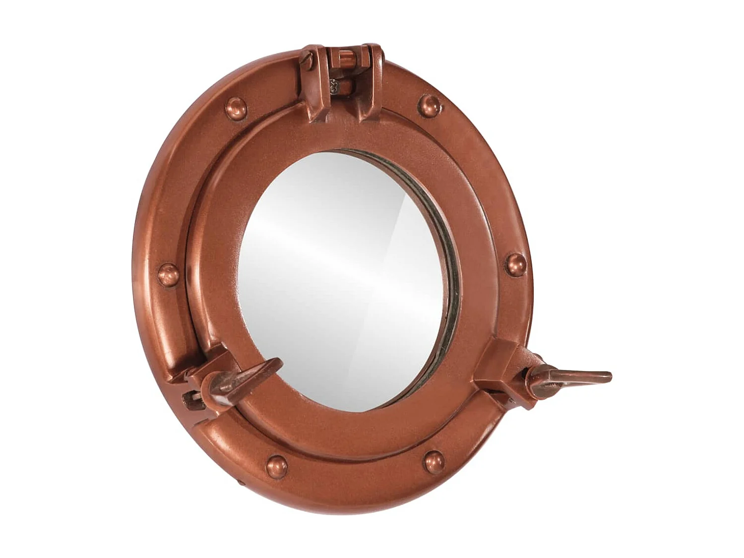 Miroir en forme de hublot mural Ø23 cm aluminium et verre FR29070