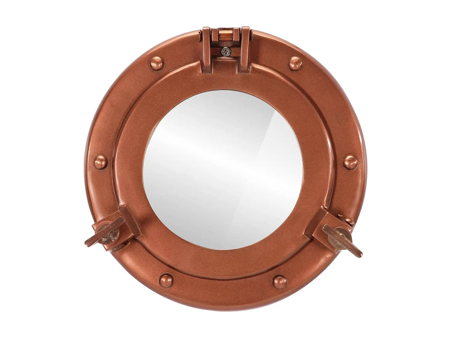 Miroir en forme de hublot mural Ø23 cm aluminium et verre FR29070