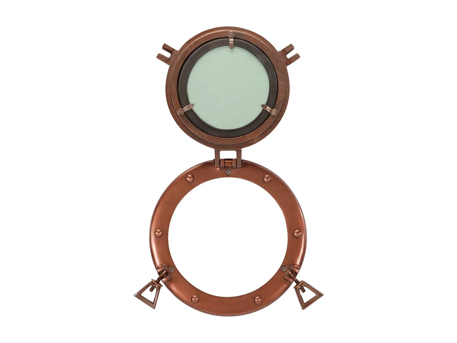 Miroir en forme de hublot mural Ø23 cm aluminium et verre FR29070