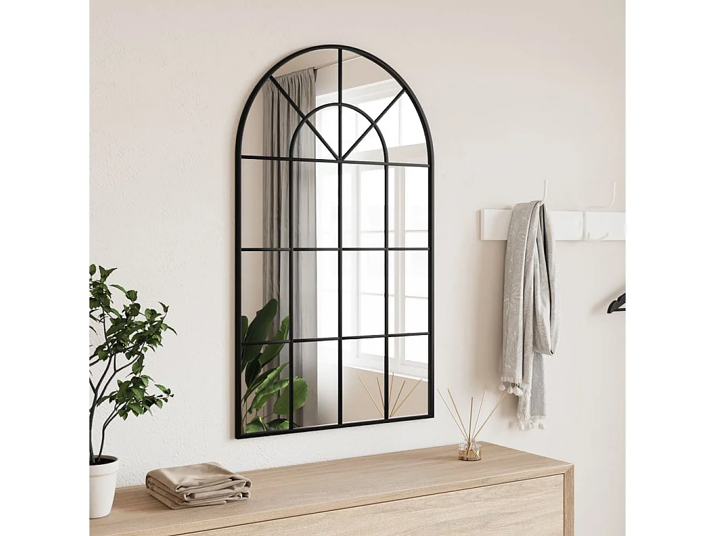 Miroir mural noir 60x100 cm arche fer FR83711