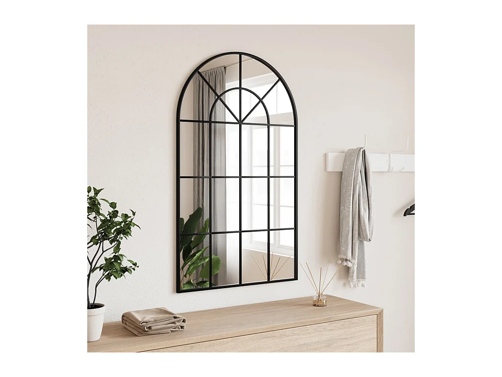 Miroir mural noir 60x100 cm arche fer FR83711