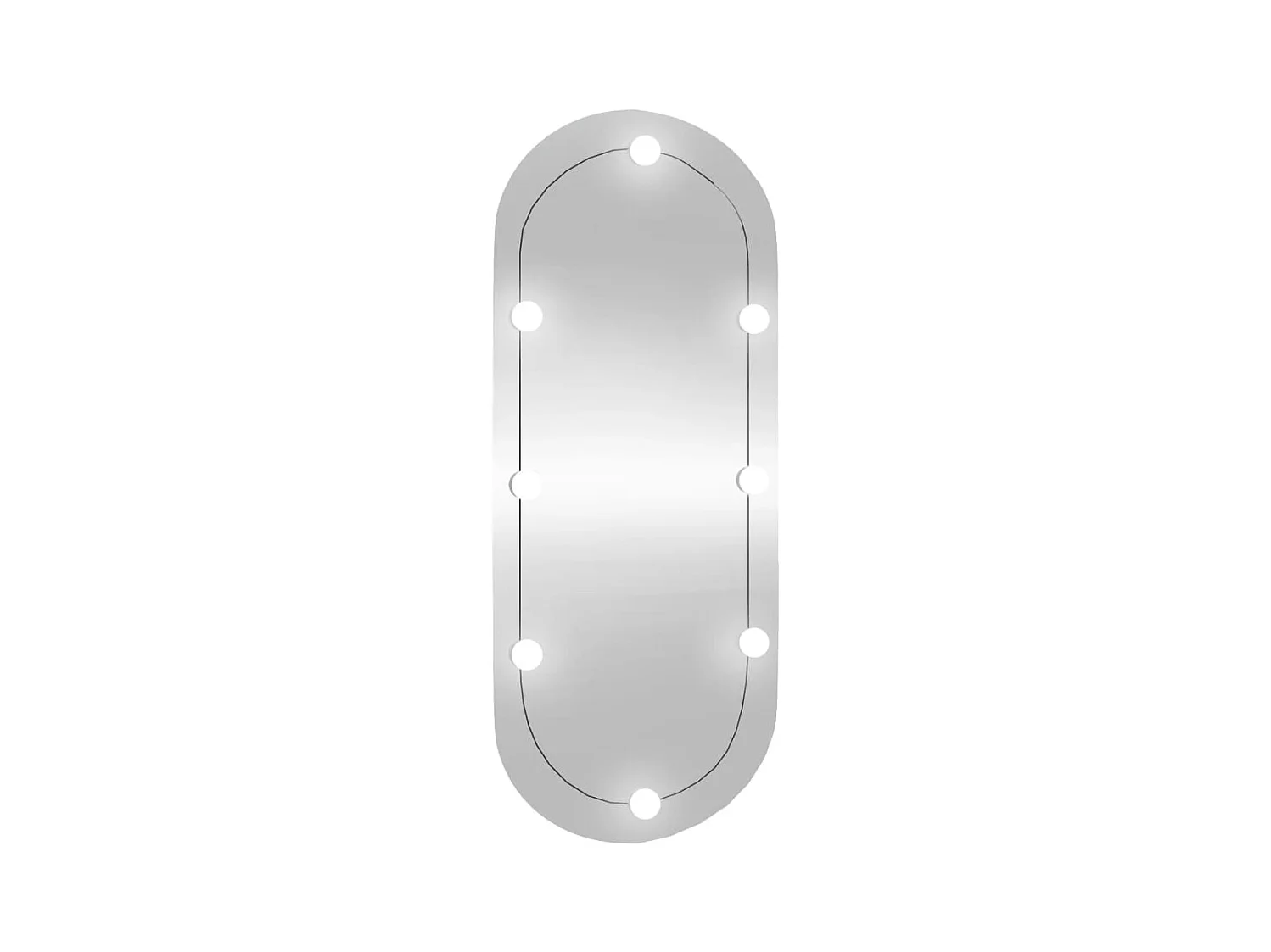 Espejo de pared ovalado con luces LED vidrio 25x60 cm ES884165