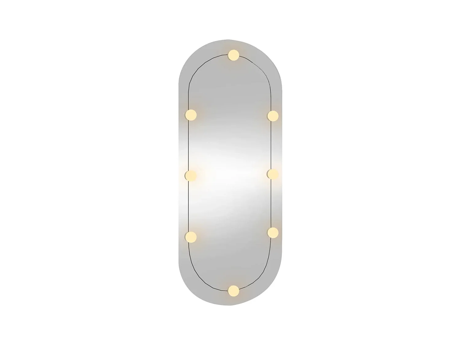 Espejo de pared ovalado con luces LED vidrio 25x60 cm ES884165