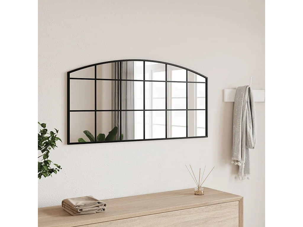 Miroir mural noir 100x50 cm arche fer FR95331