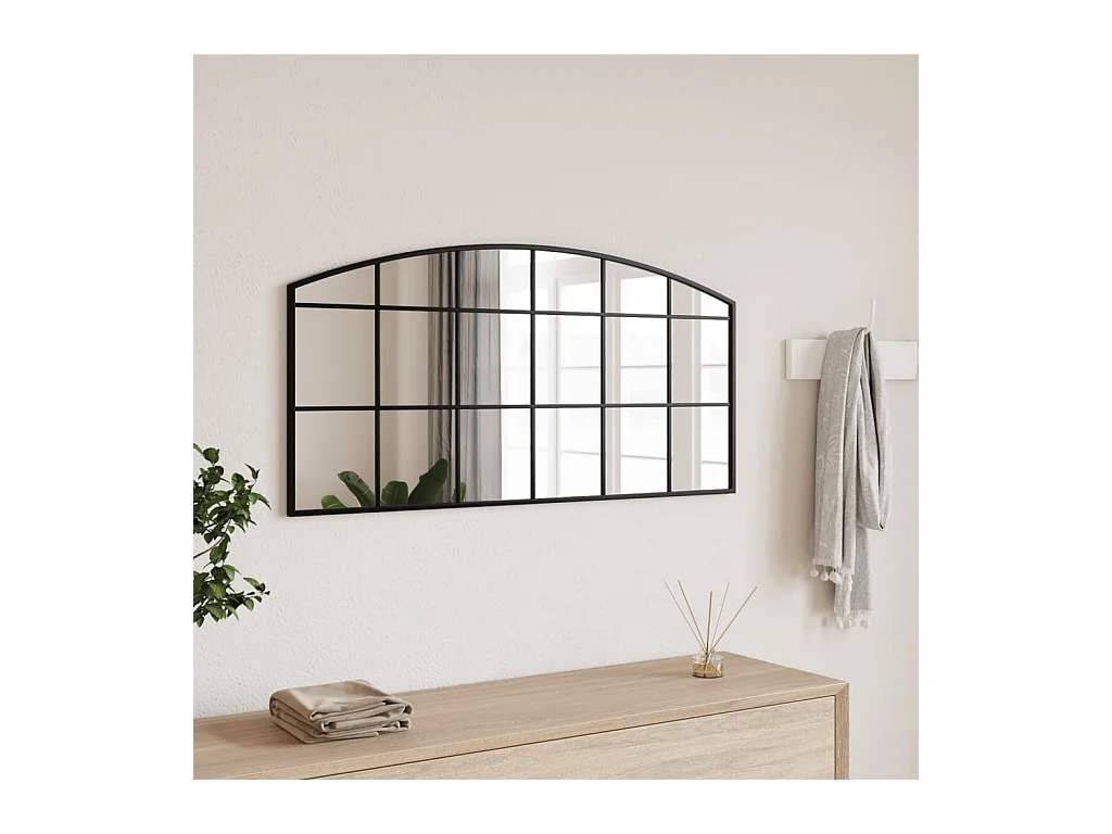 Miroir mural noir 100x50 cm arche fer FR95331