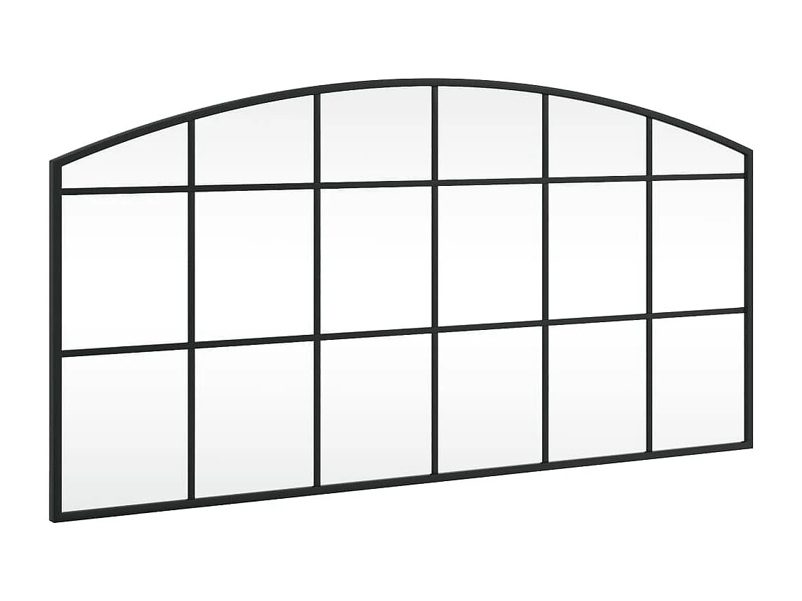 Espelho de parede arqueado 100x50 cm ferro preto PT462522