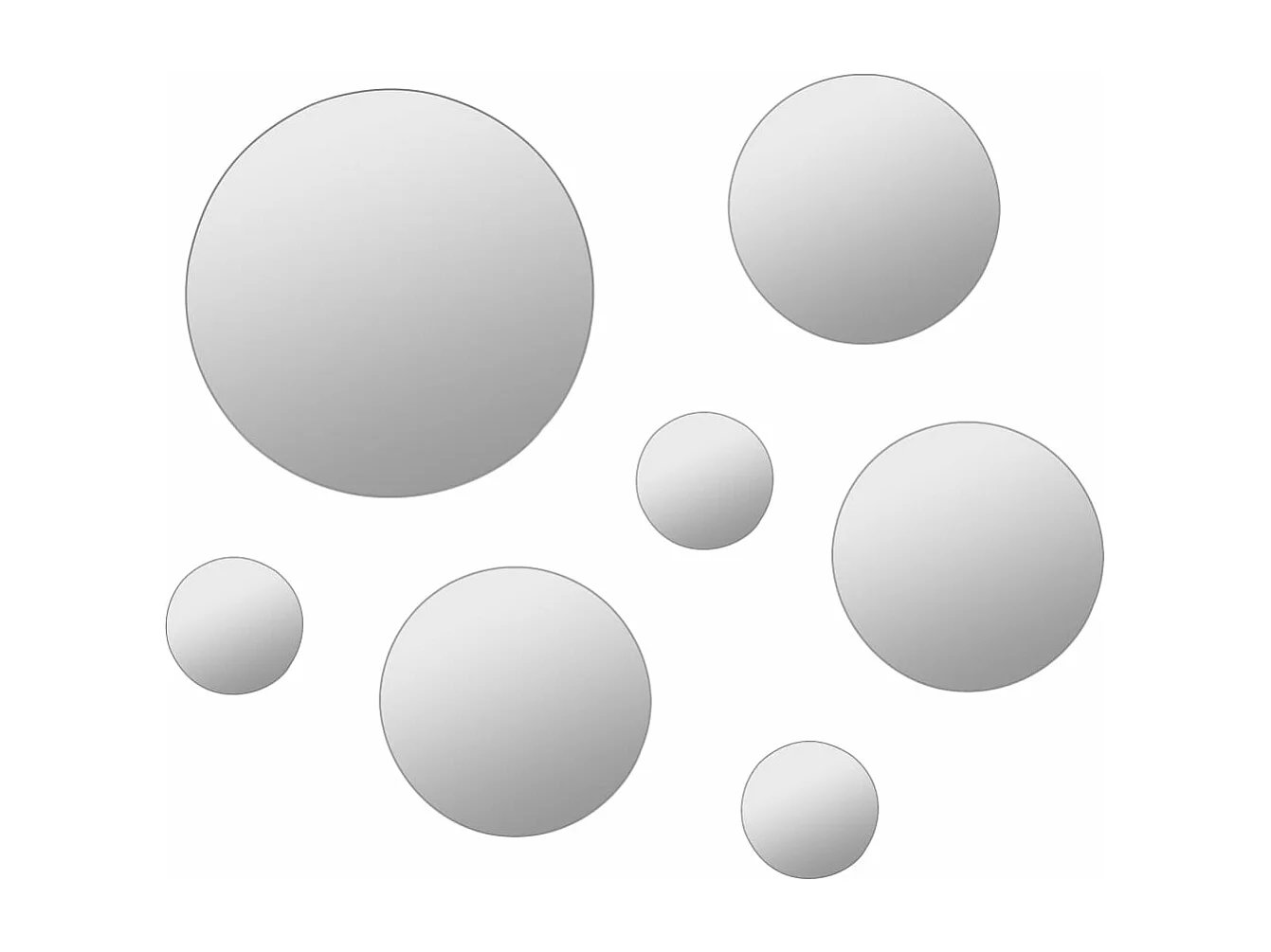 Ensemble de miroir mural 7 pcs Verre Rond FR57956