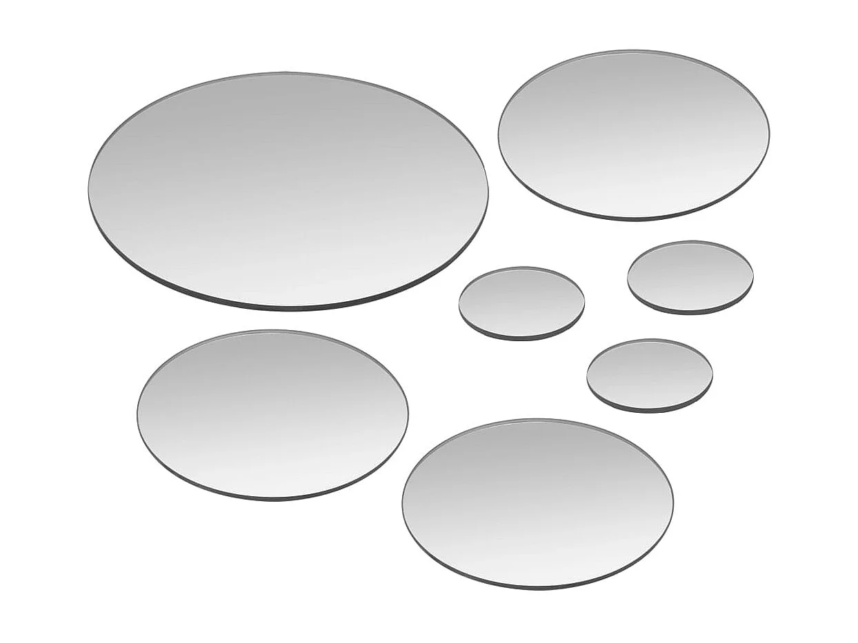 Wandspiegelset rond glas 7-delig BE906610