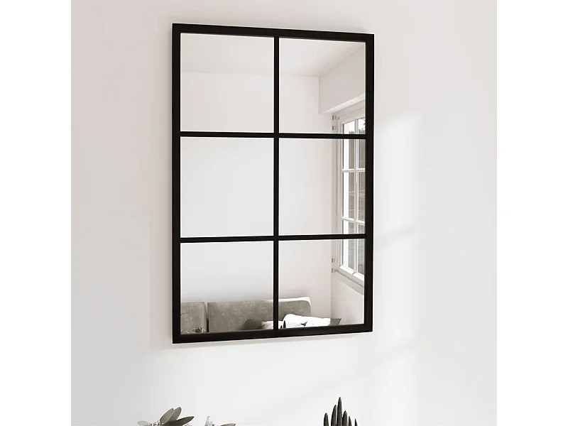 Wandspiegel 60x40 cm metaal zwart BE192159