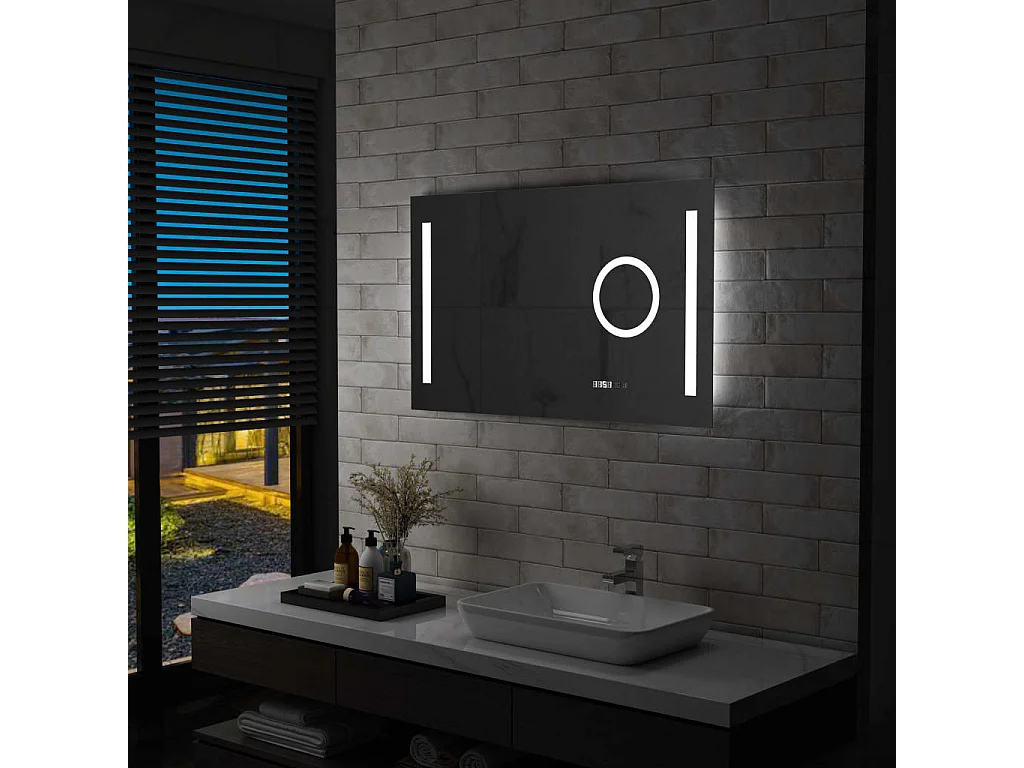 Miroir mural à LED de salle de bain et capteur tactile 100x60cm FR92420