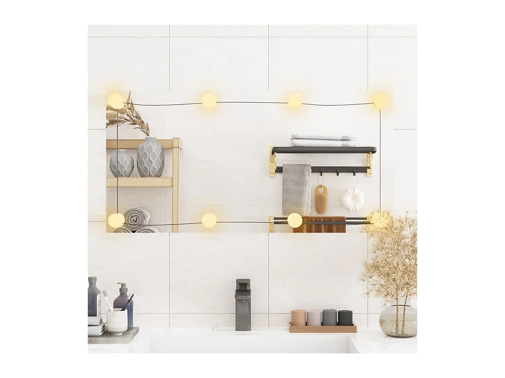 Miroir mural avec lumières LED 40x80 cm verre rectangulaire FR52915