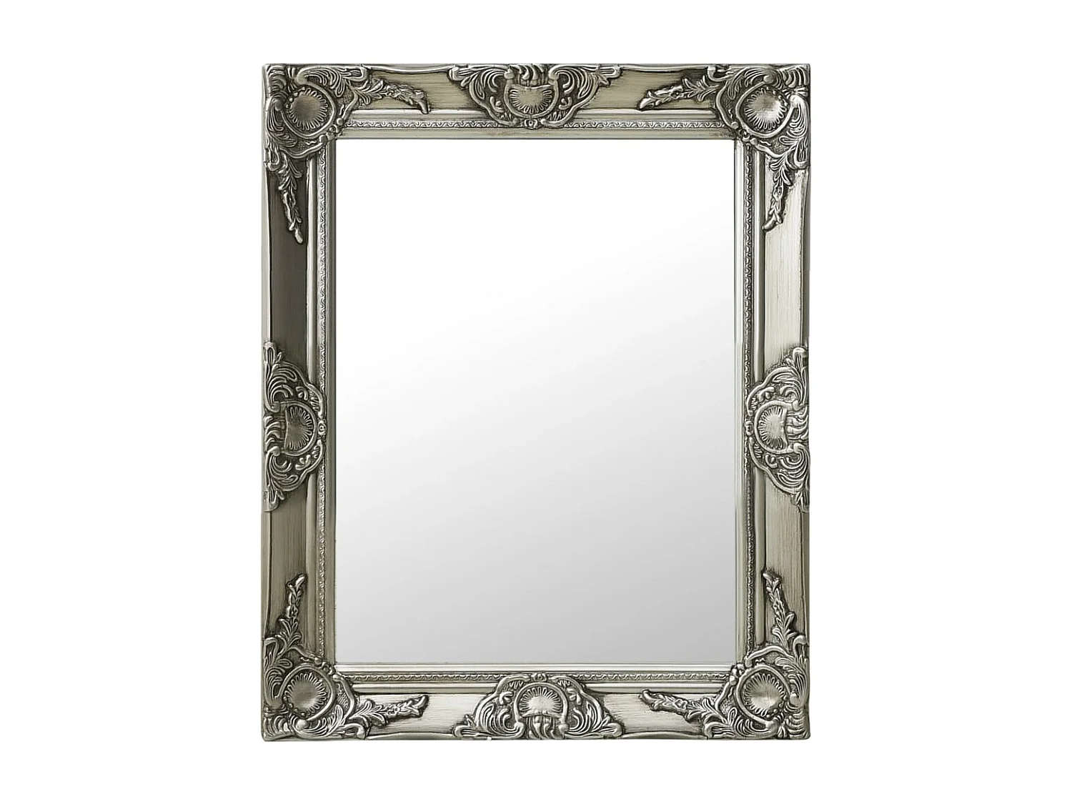 Miroir mural style baroque 50x60 cm Argenté FR11527