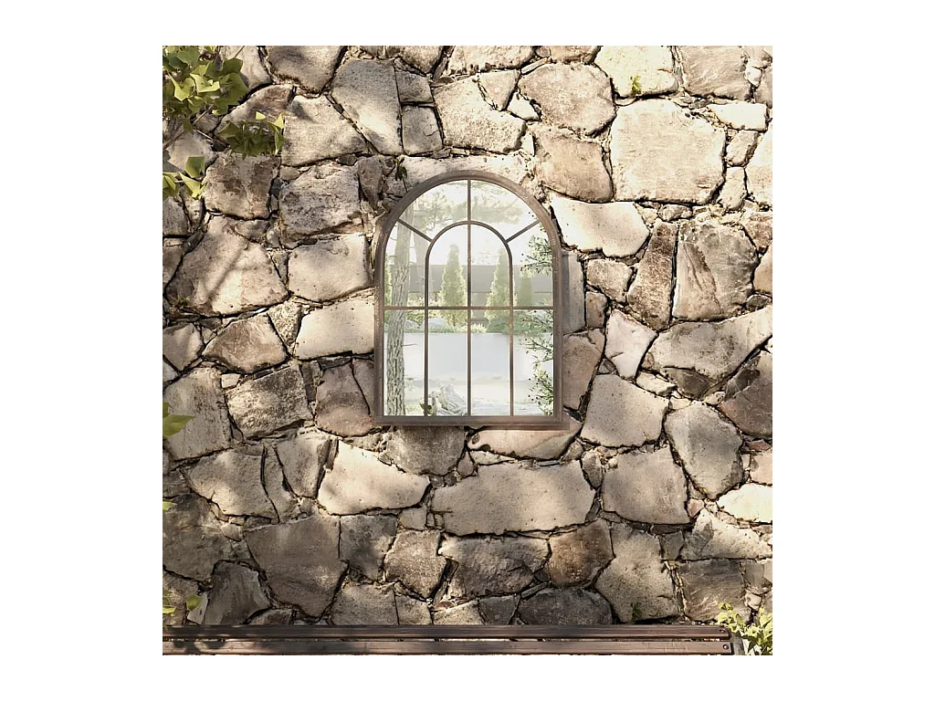 Miroir de jardin Sable 60x45 cm Fer pour utilisation extérieure FR77506