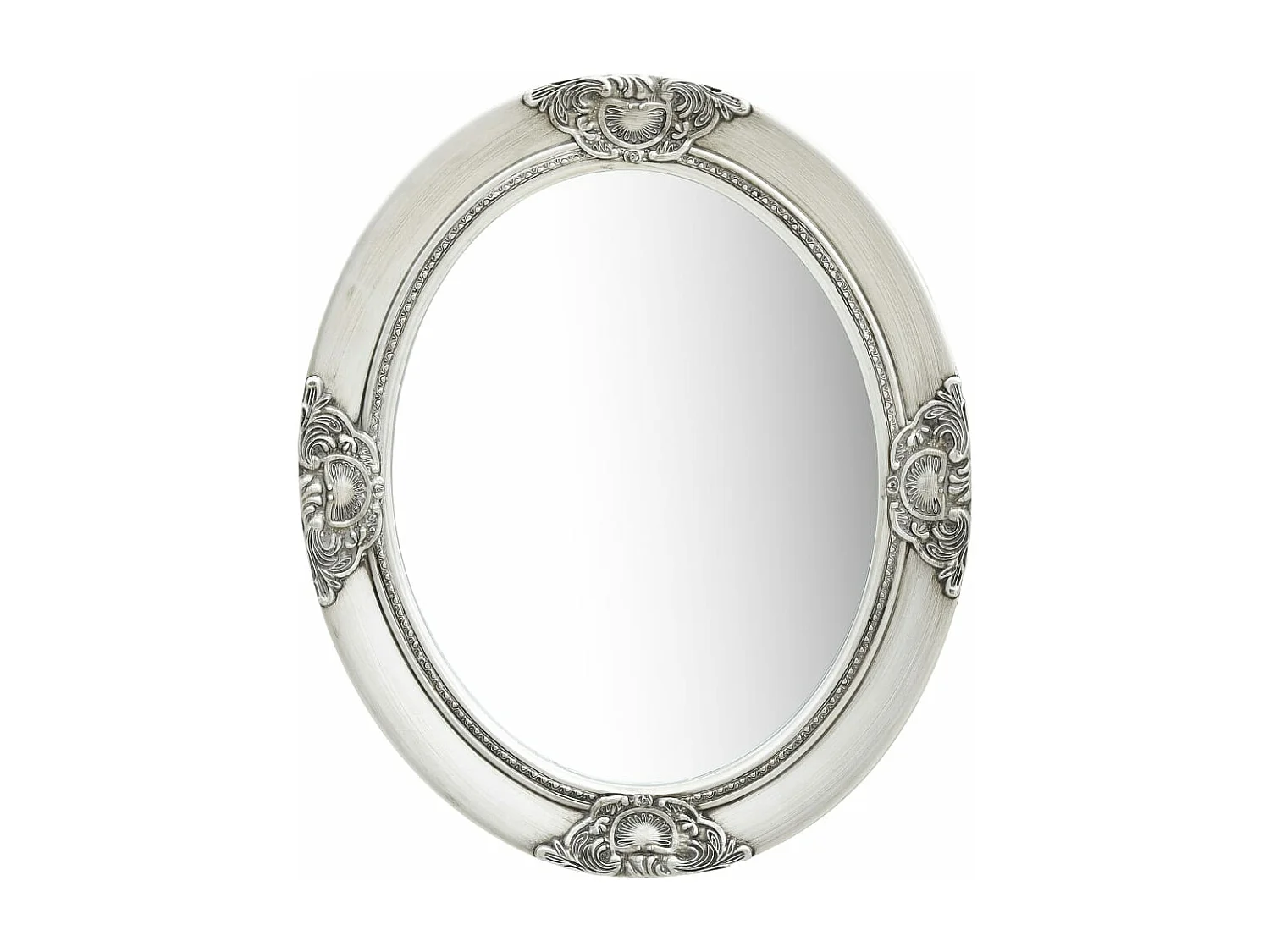 Miroir mural style baroque 50x60 cm Argenté FR72694