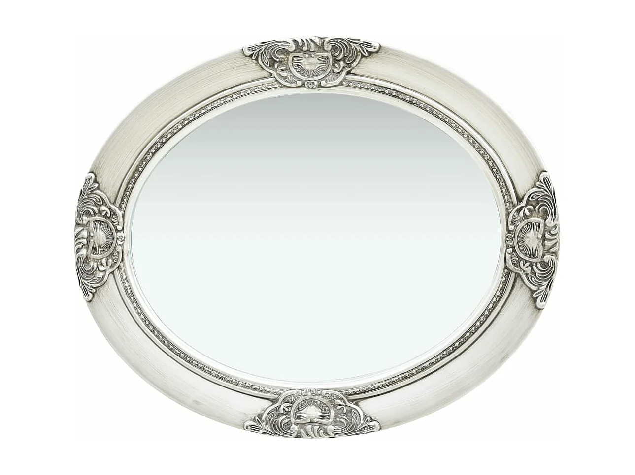 Miroir mural style baroque 50x60 cm Argenté FR72694