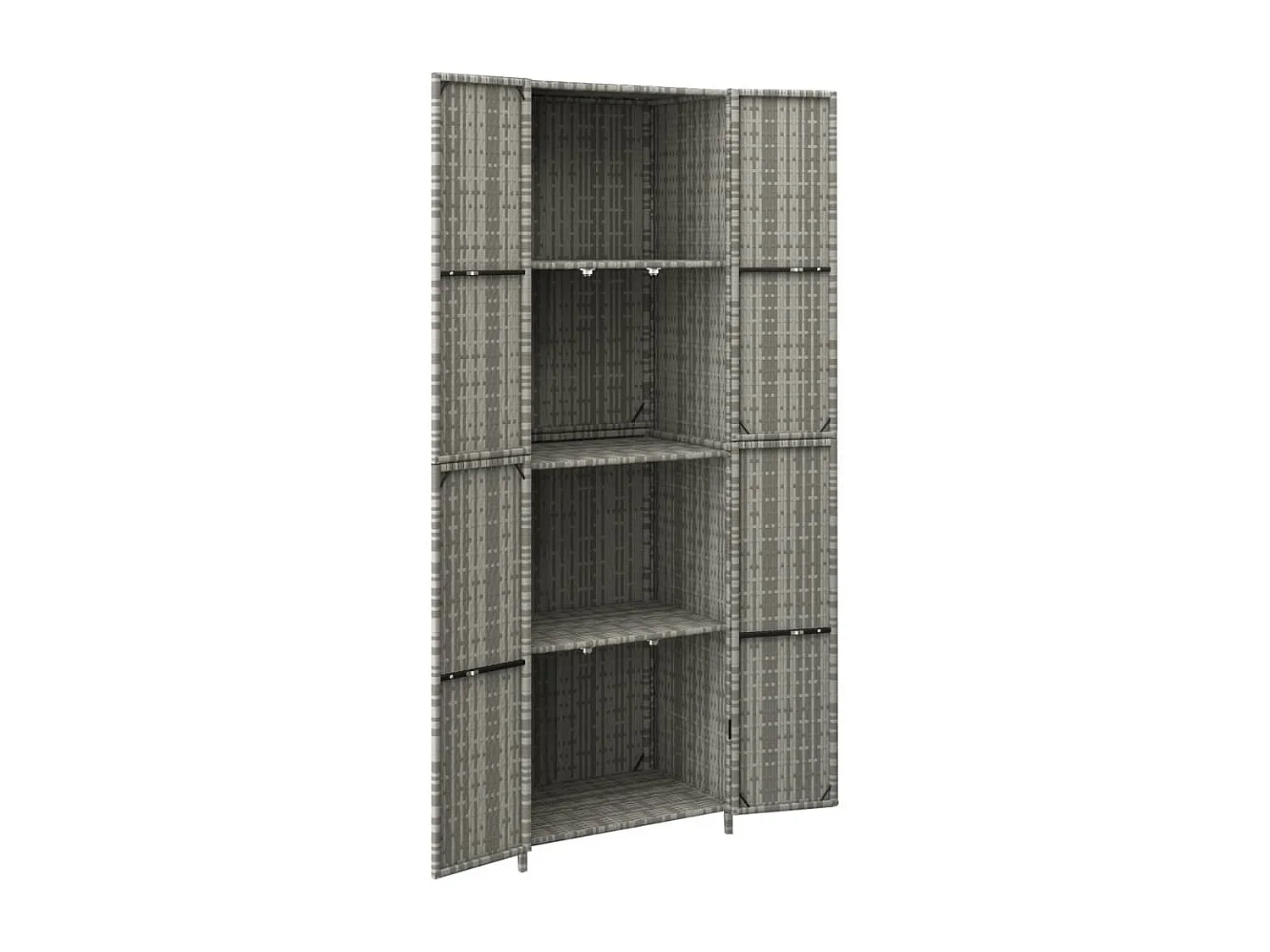 Armoire de rangement jardin Gris 59x40x180 cm Résine tressée FR75329