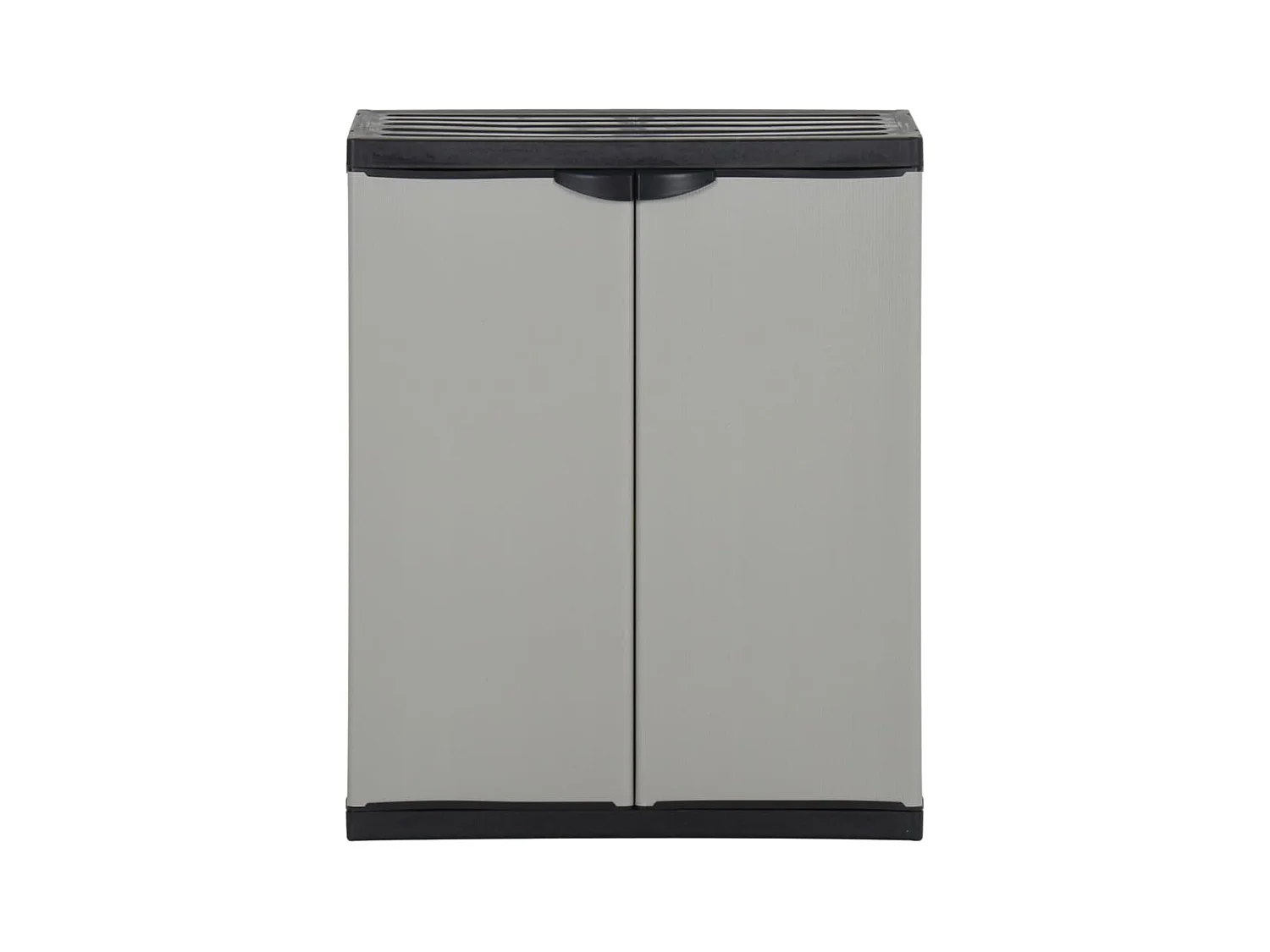 Tuinafvalkast 68x40x85 cm polypropeen grijs en zwart BE316777