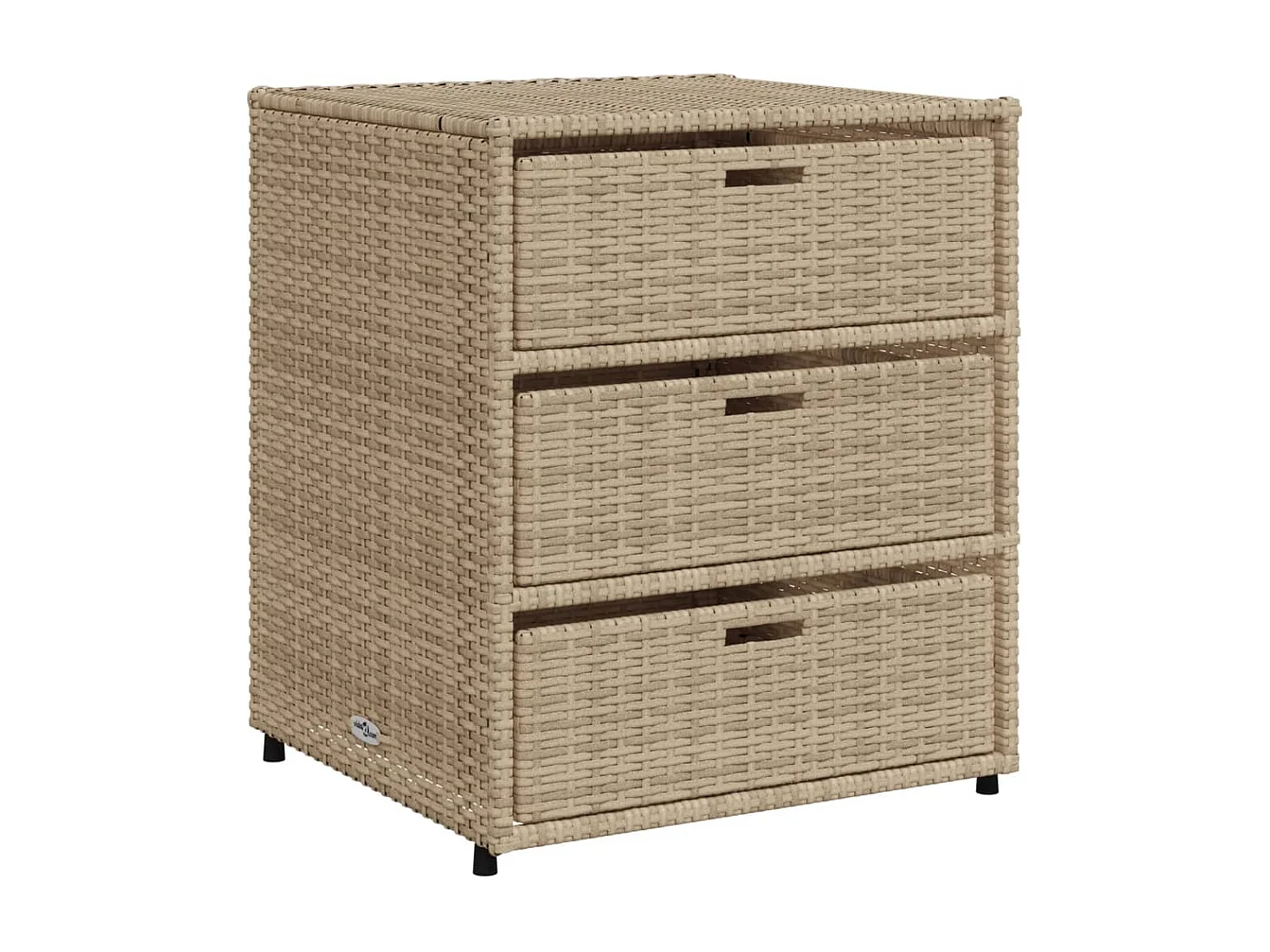 Armoire de rangement de jardin beige 55x59x69 cm résine tressée FR64533