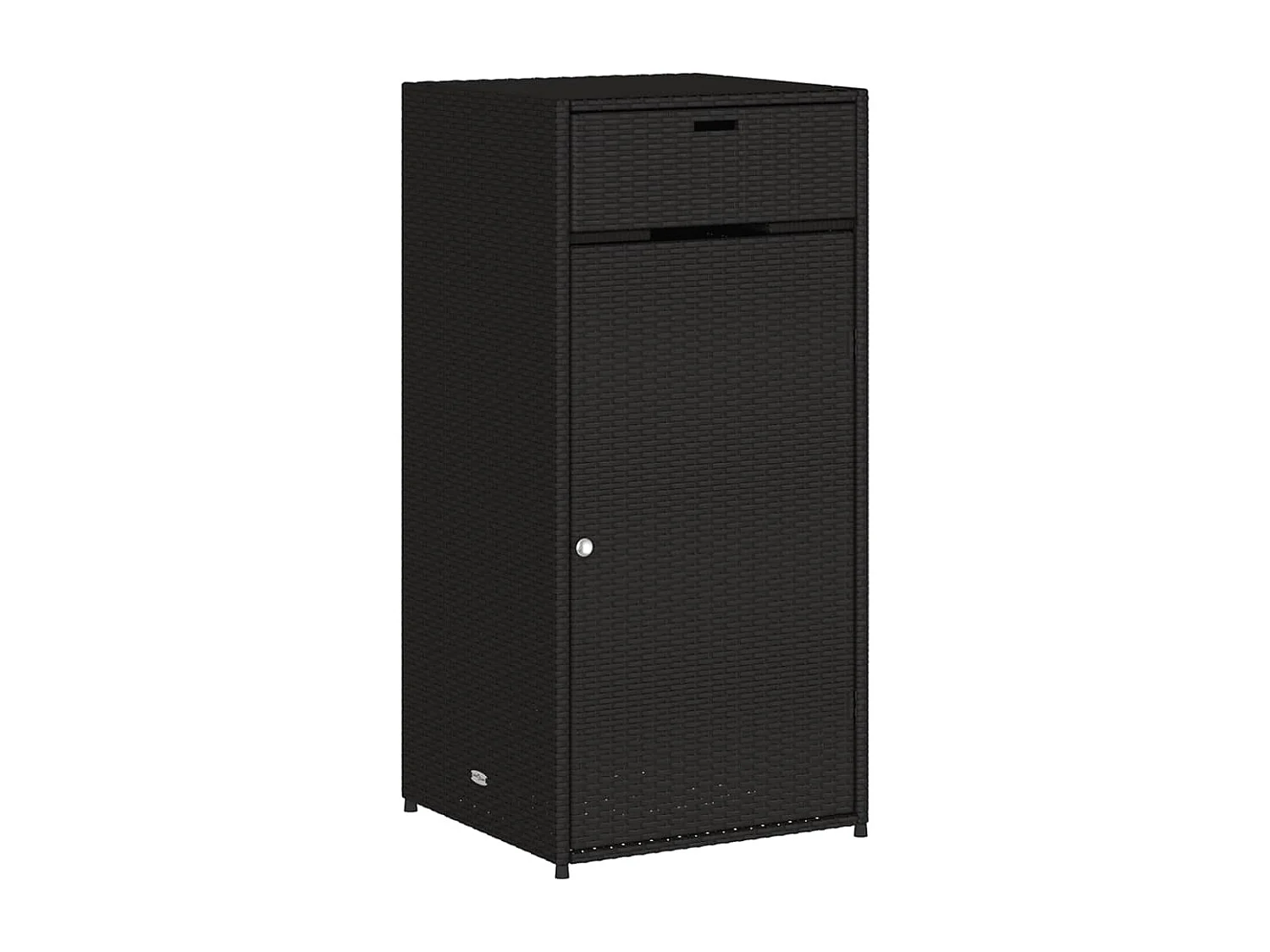 Armoire de rangement de jardin noir 55x55x111 cm résine tressée FR74835