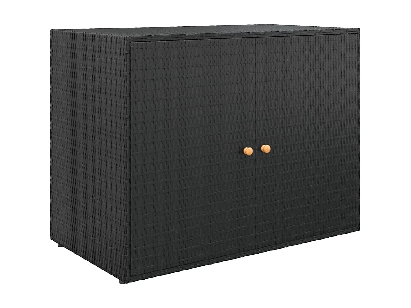 Armoire de rangement jardin Noir 100x55,5x80 cm Résine tressée FR77934