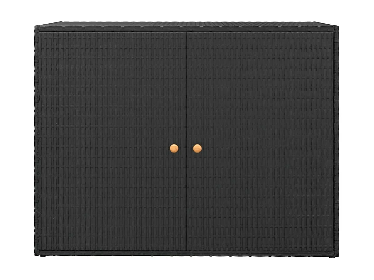 Armoire de rangement jardin Noir 100x55,5x80 cm Résine tressée FR77934