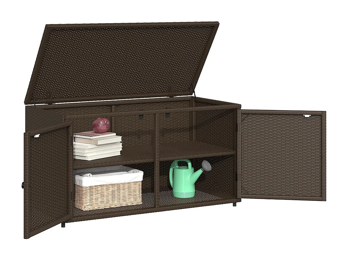 Armoire de rangement jardin marron 110x55x60,5cm résine tressée FR19748