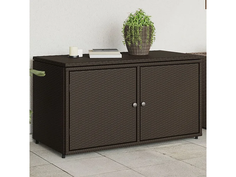 Tuinkast 110x55x60,5 cm poly rattan bruin BE345575