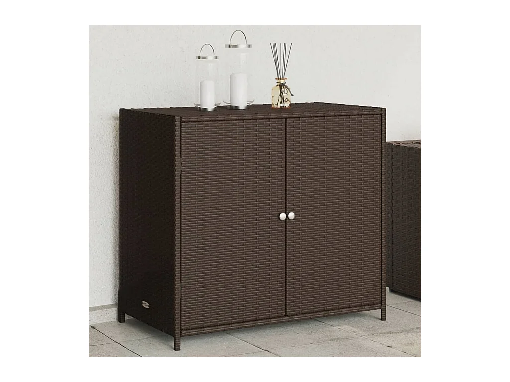 Armoire de rangement de jardin marron 83x45x76cm résine tressée FR11545