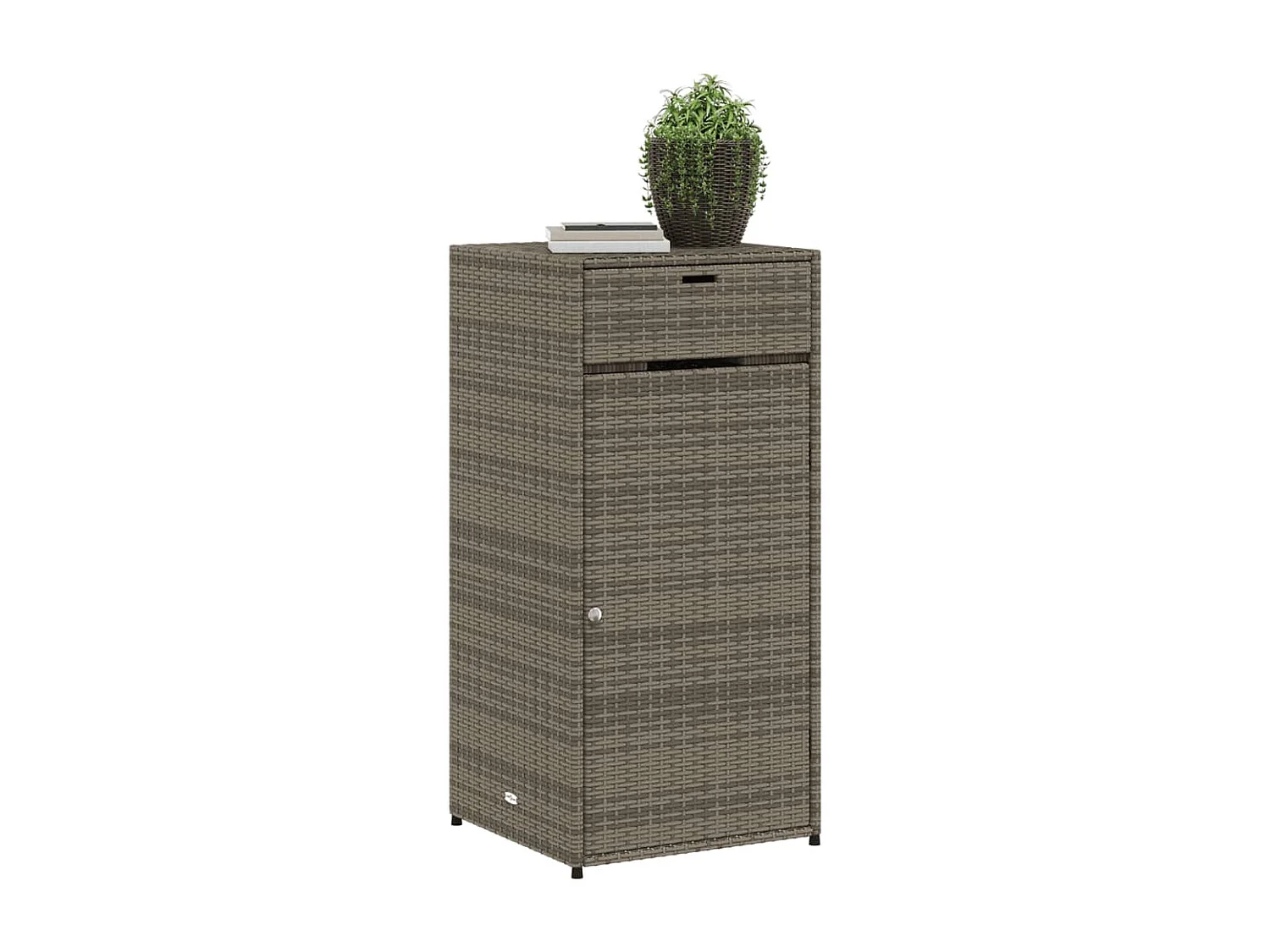 Armoire de rangement de jardin gris 55x55x111 cm résine tressée FR18622