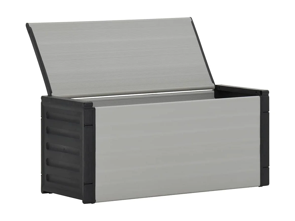 Cesto de resíduos para jardim 85x34x40 cm cinzento PT281216