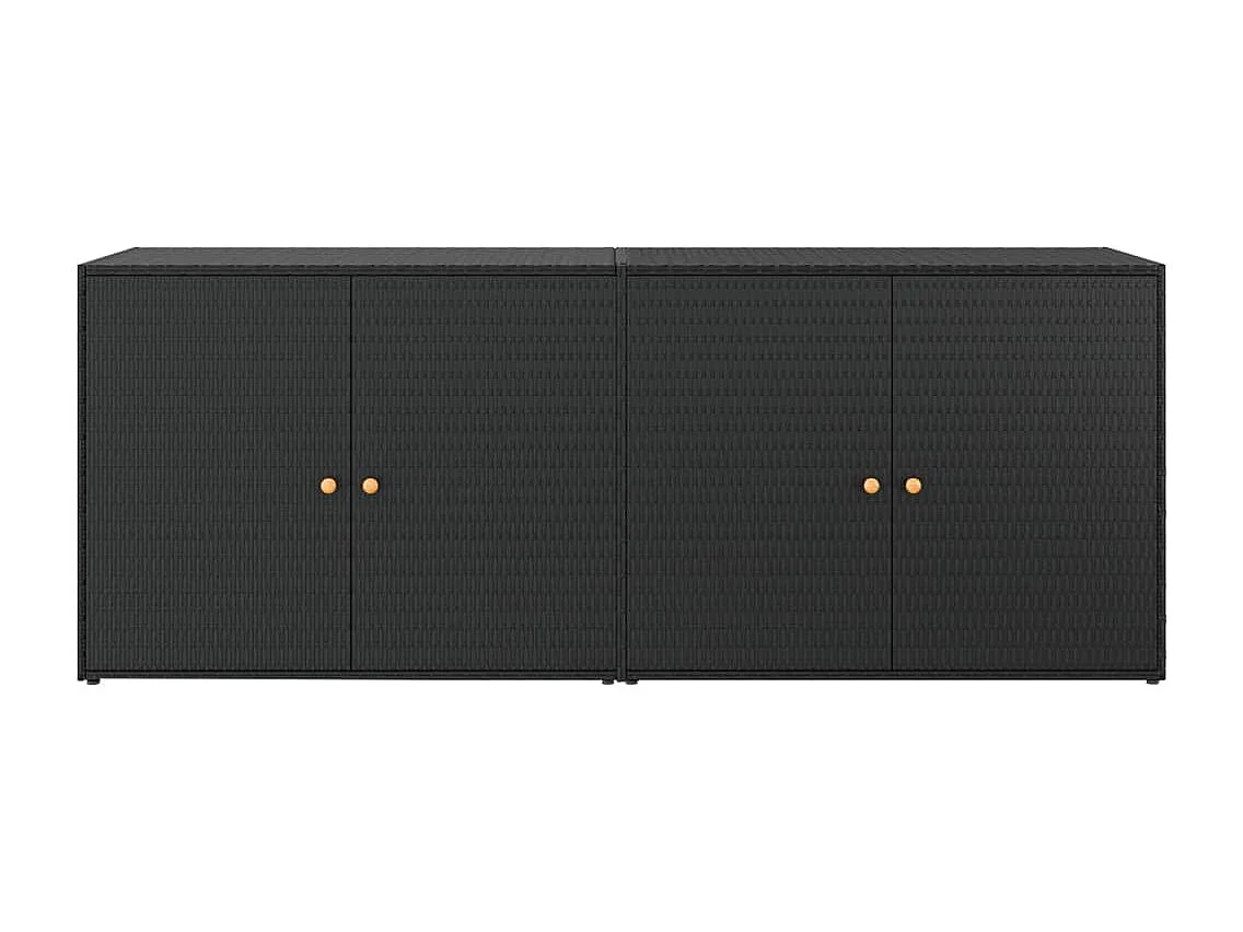 Armoire de rangement jardin Noir 198x55,5x80 cm Résine tressée FR21451