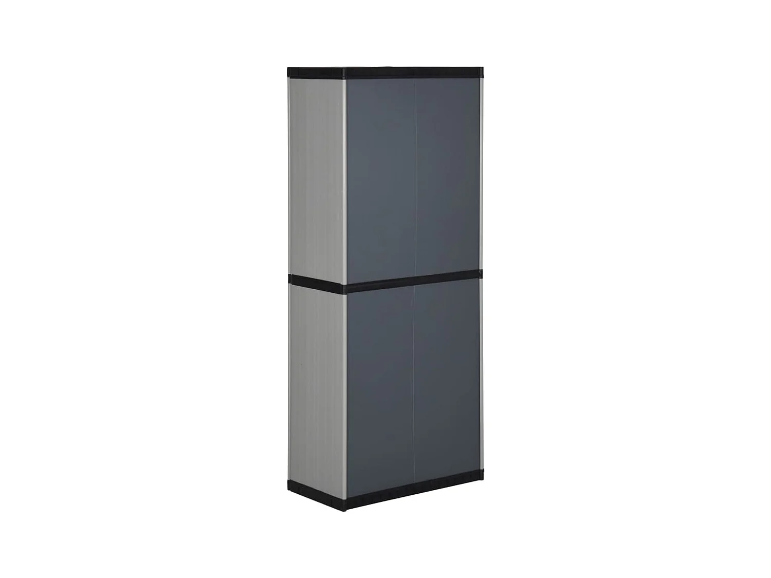 Armoire de rangement de jardin 3 étagères Gris/noir 68x40x168cm FR14757