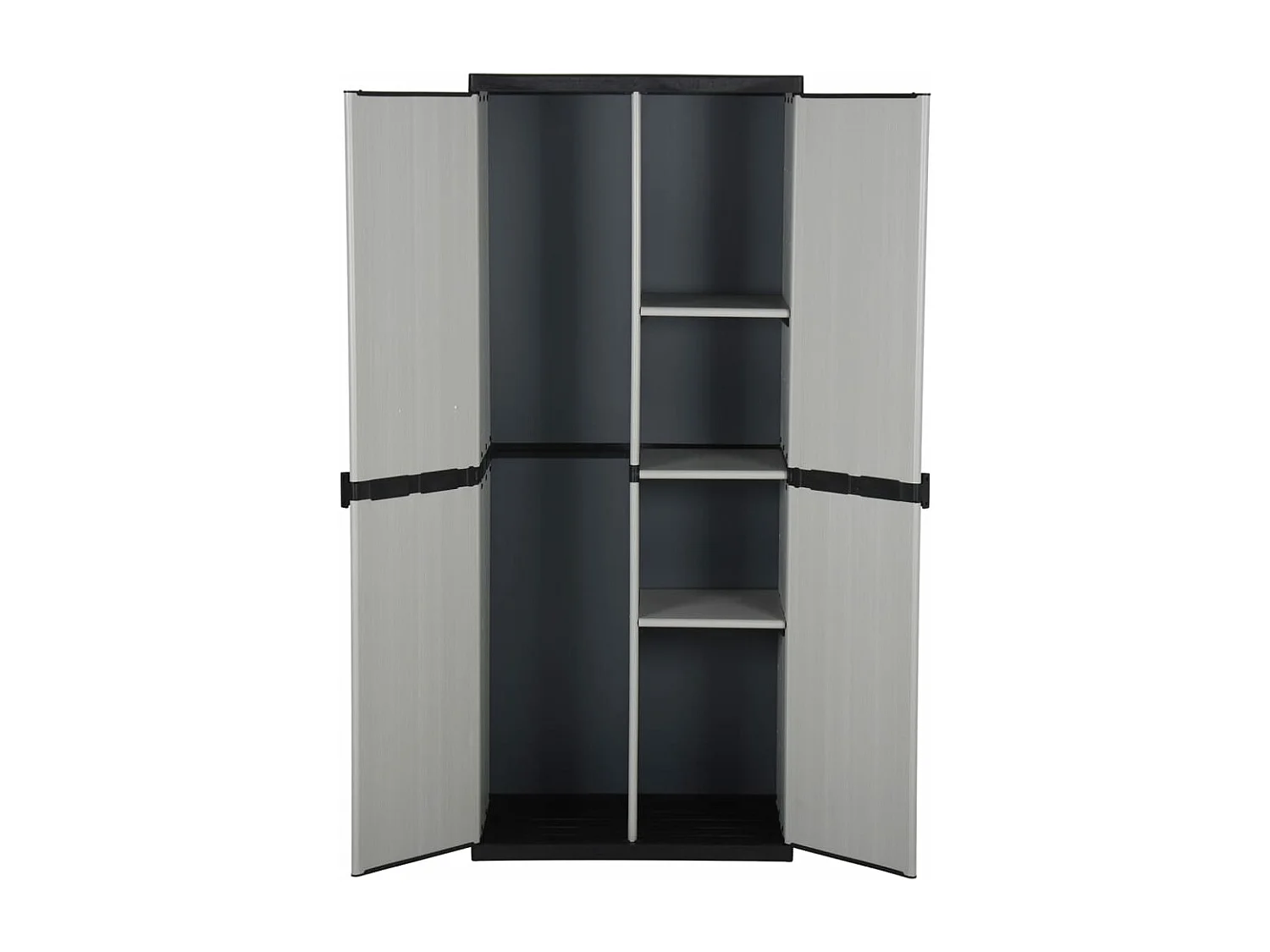 Armoire de rangement de jardin 3 étagères Gris/noir 68x40x168cm FR14757