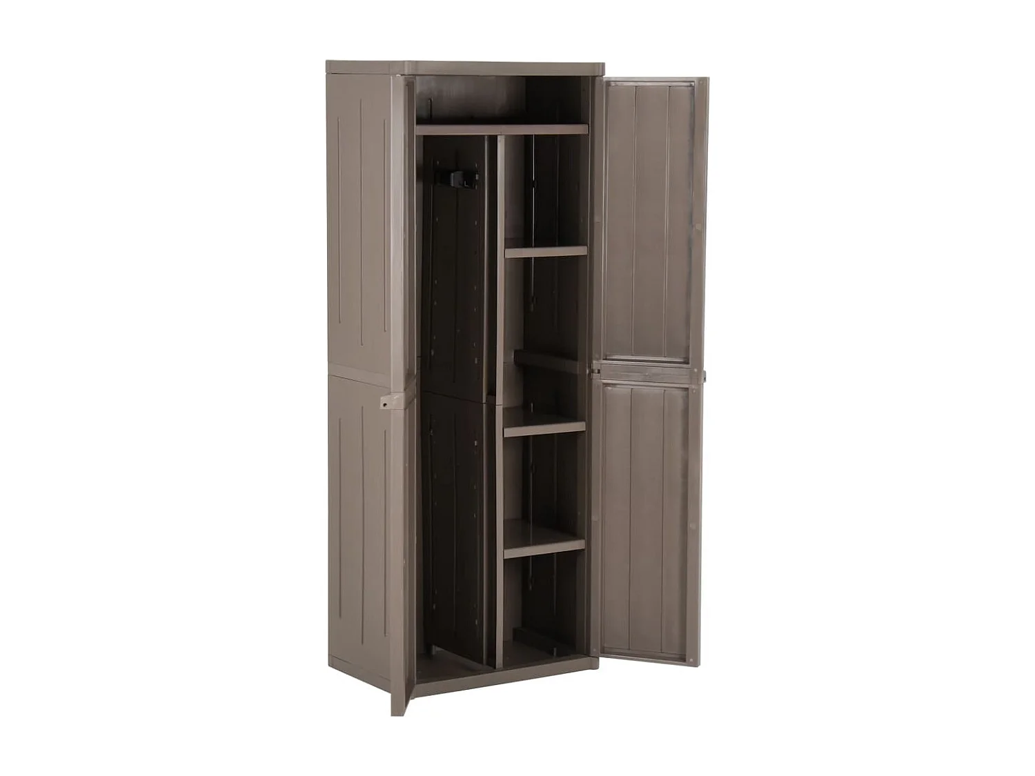 Armoire de rangement jardin Marron 65x45x172 cm PP Aspect bois FR23280