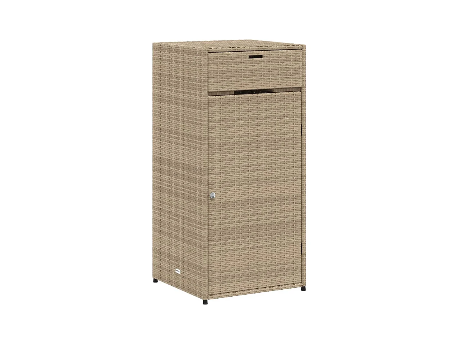 Armario de almacenaje de jardín ratán PE beige 55x55x111 cm ES520597