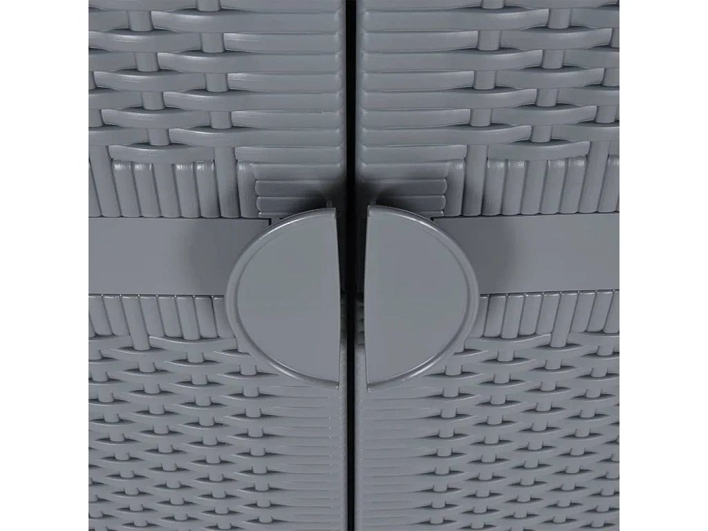 Armoire de rangement de jardin gris 65x45x172 cm PP rotin FR72092