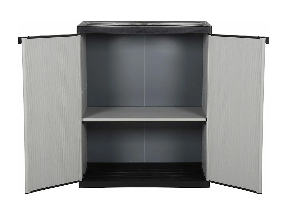 Armoire de rangement de jardin 1 étagère Gris/noir 68x40x85 cm FR83103