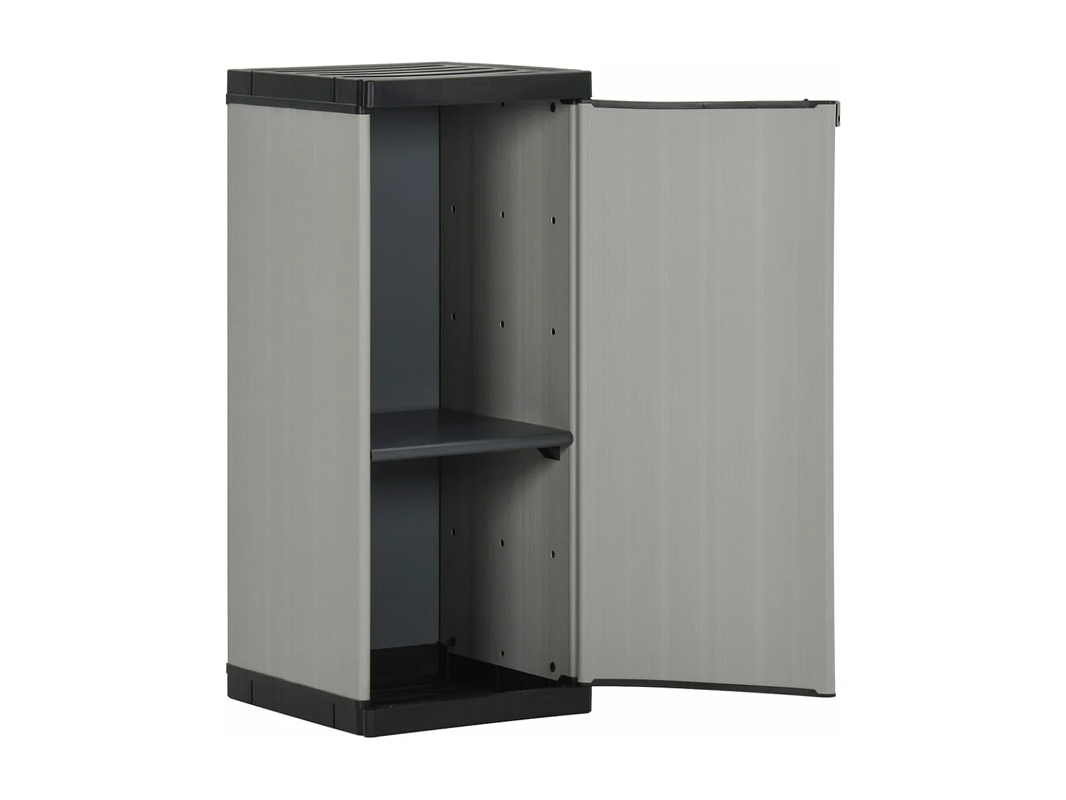 Armoire de rangement de jardin 1 étagère Gris/noir 35x40x85 cm FR53368
