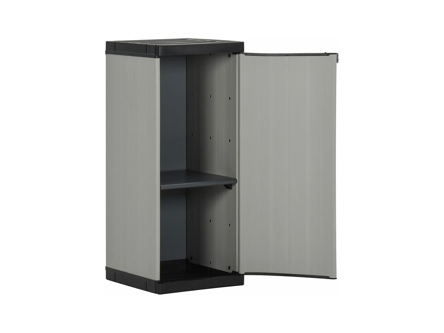Armoire de rangement de jardin 1 étagère Gris/noir 35x40x85 cm FR53368