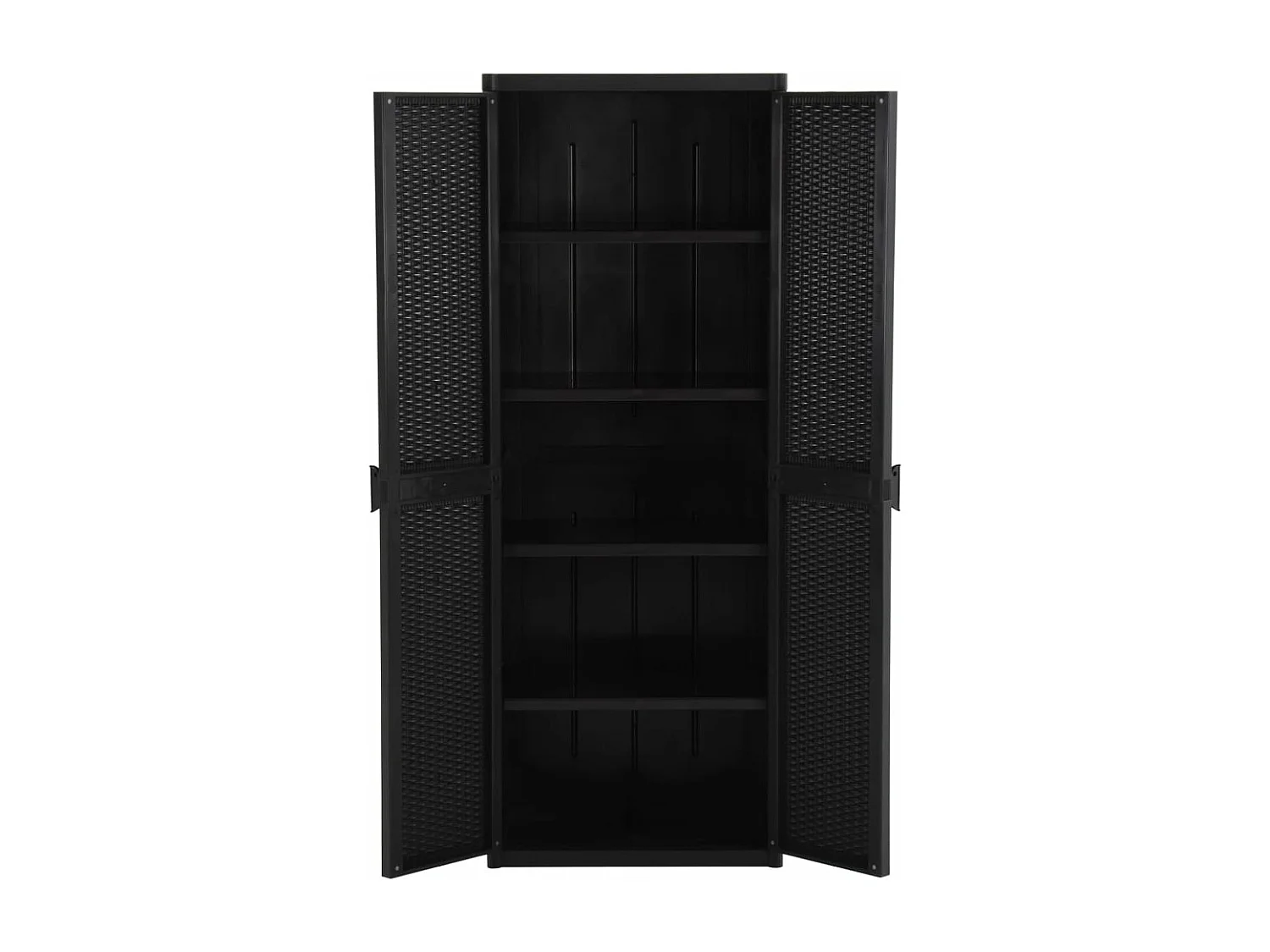 Armoire de rangement de jardin Noir 65x45x172 cm PP Rotin FR56453