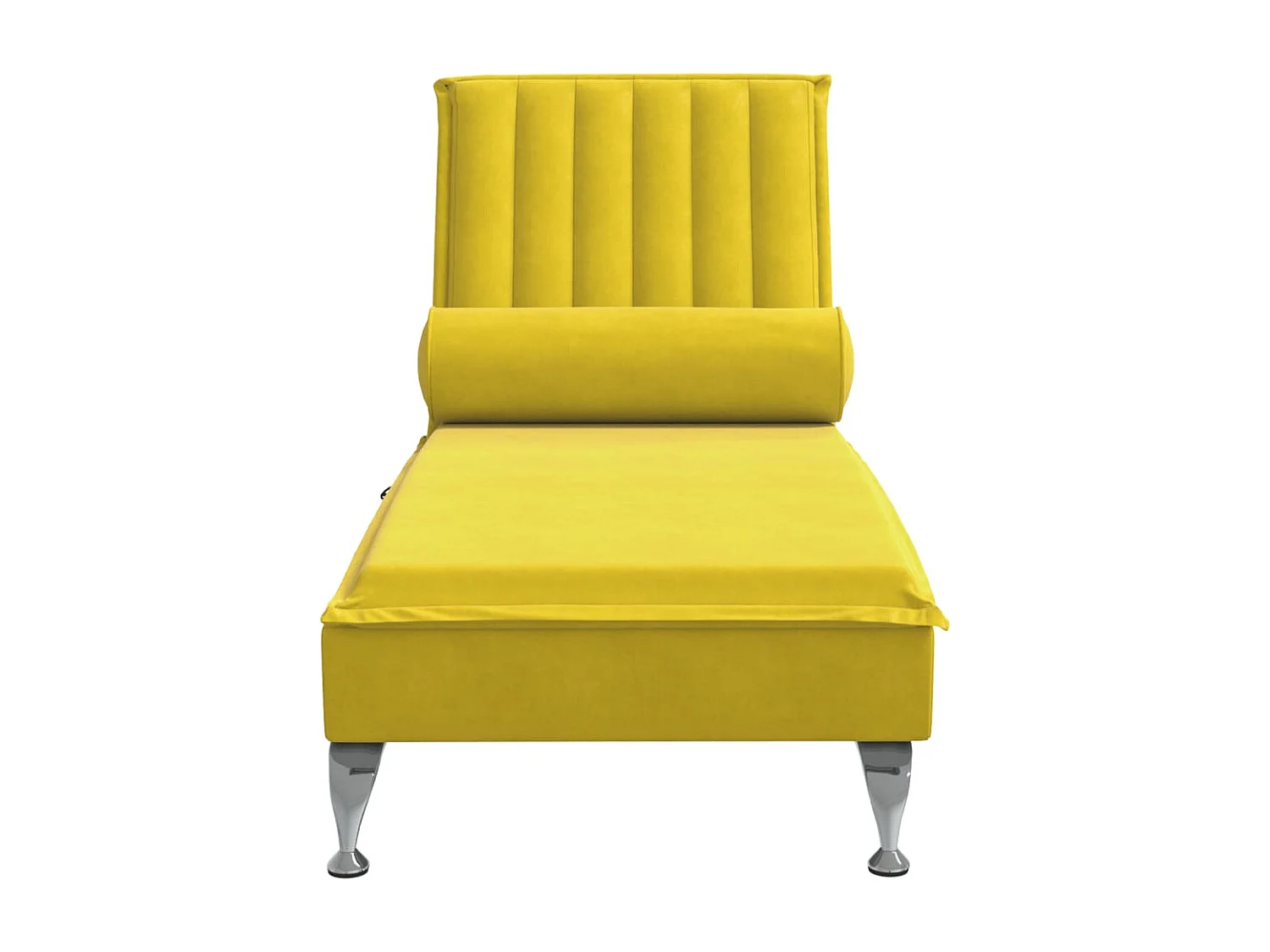 Chaise longue de massage avec traversin jaune velours FR15454