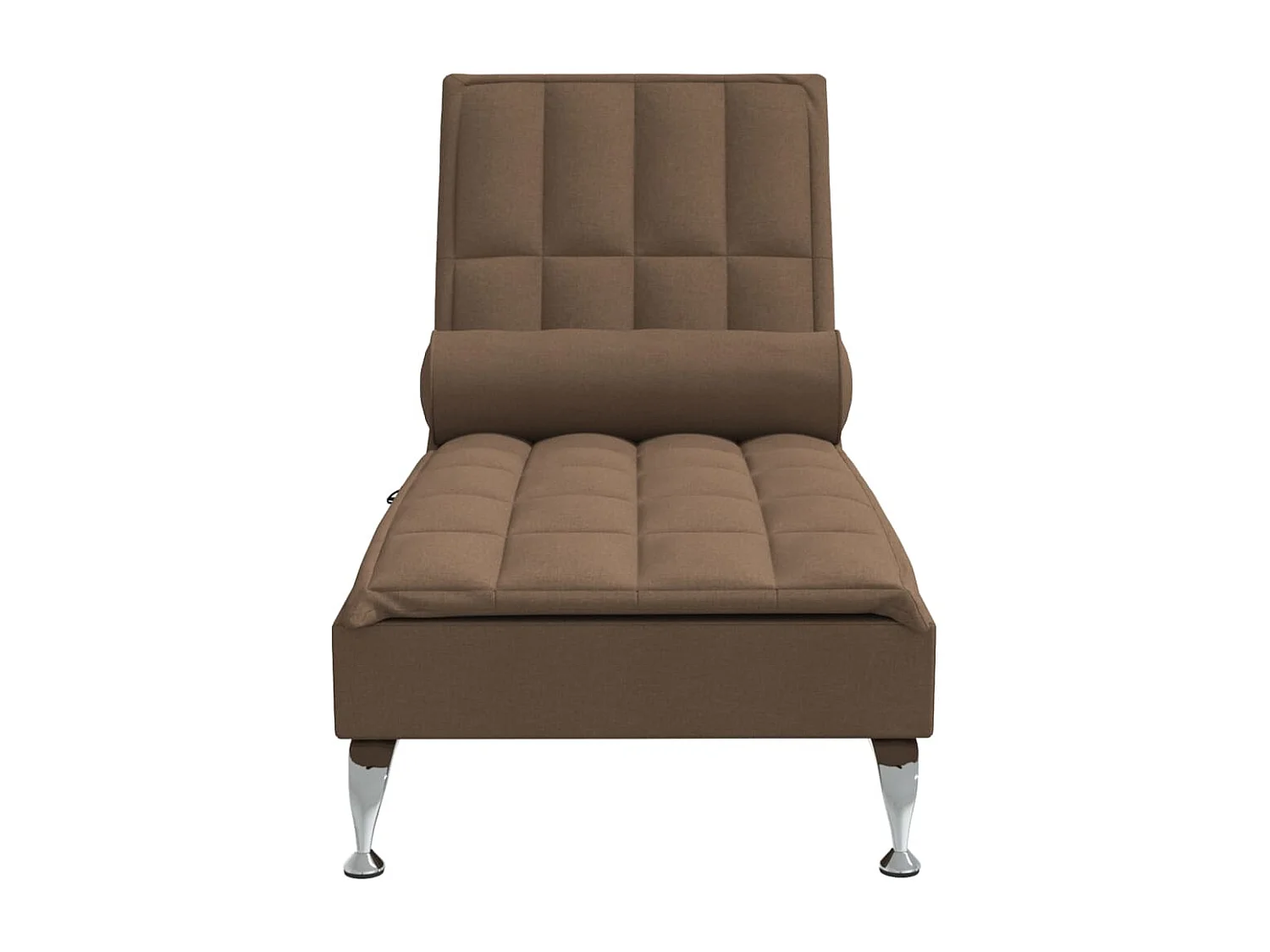 Chaise longue de massage avec traversin marron tissu FR91008