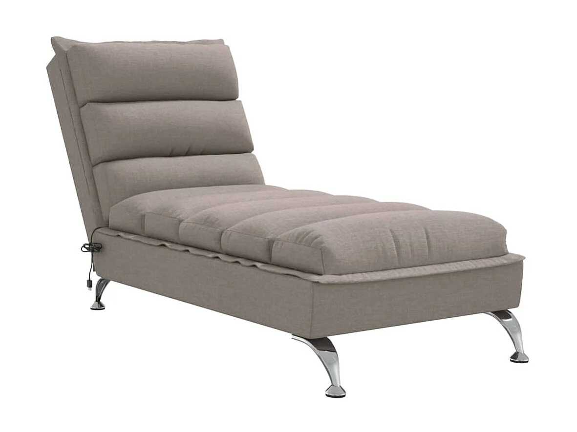 Chaise longue de massage avec coussins taupe tissu FR83380