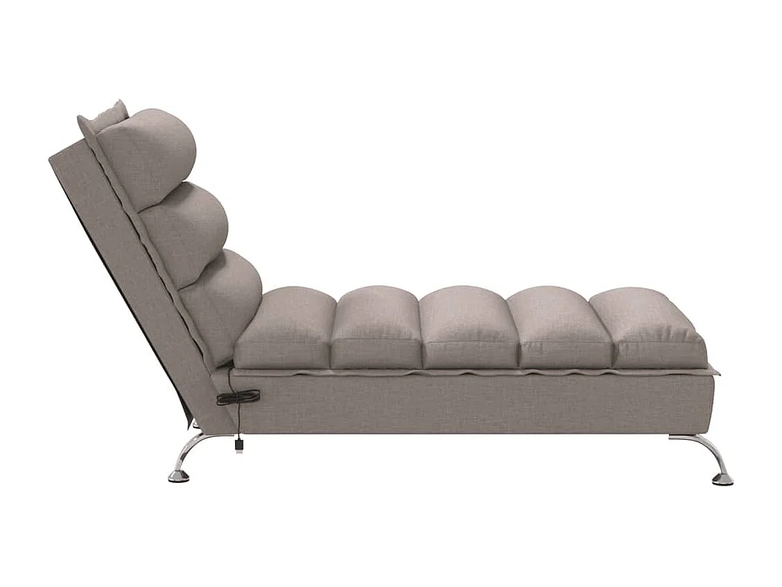Chaise longue de massage avec coussins taupe tissu FR83380