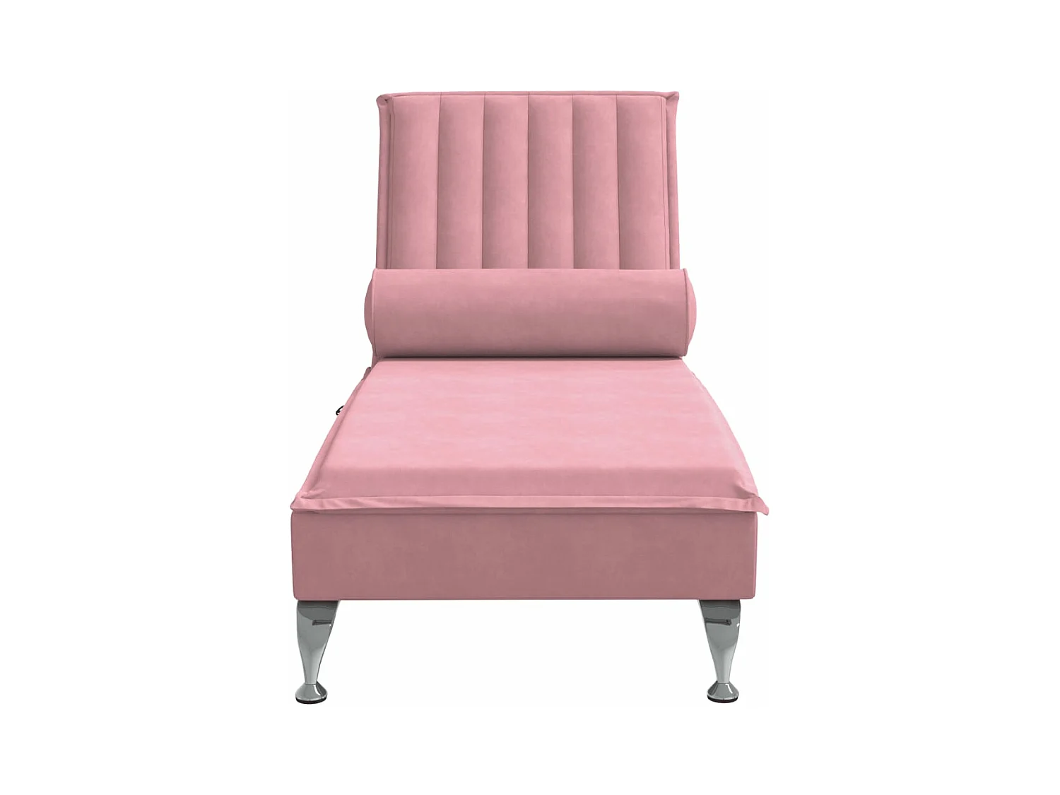 Chaise longue de massage avec traversin rose velours FR45017
