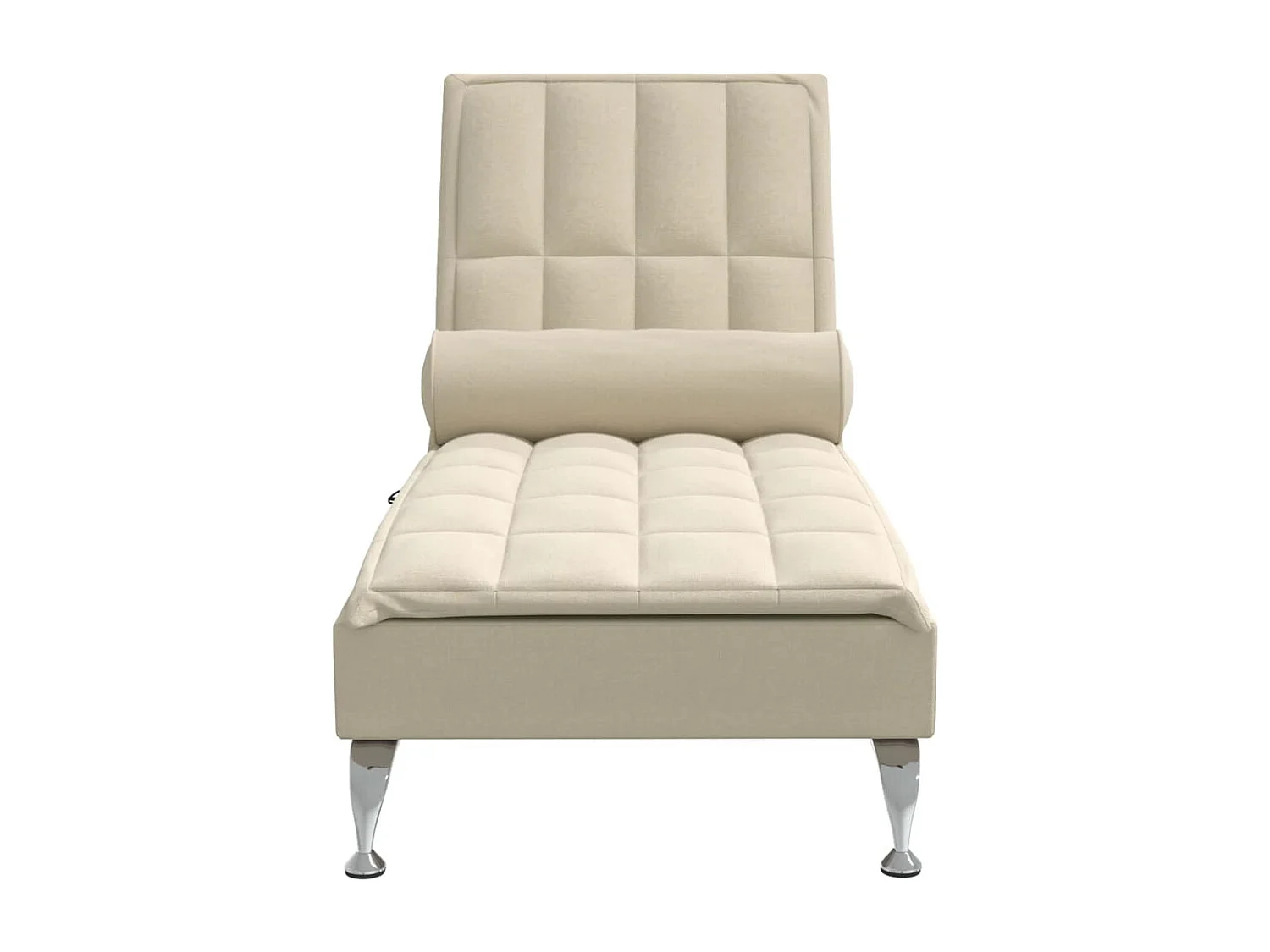 Chaise longue de massage avec traversin crème tissu FR93982