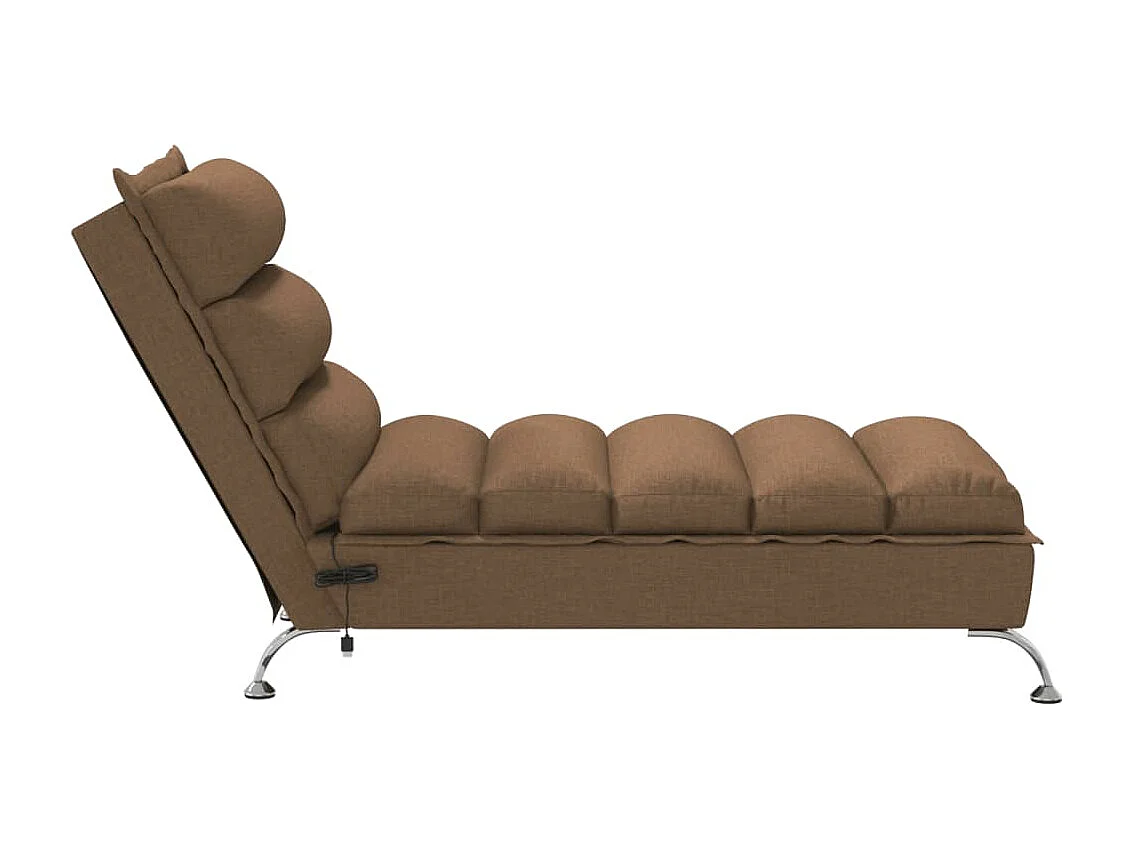 Chaise longue de massage avec coussins marron tissu FR98835