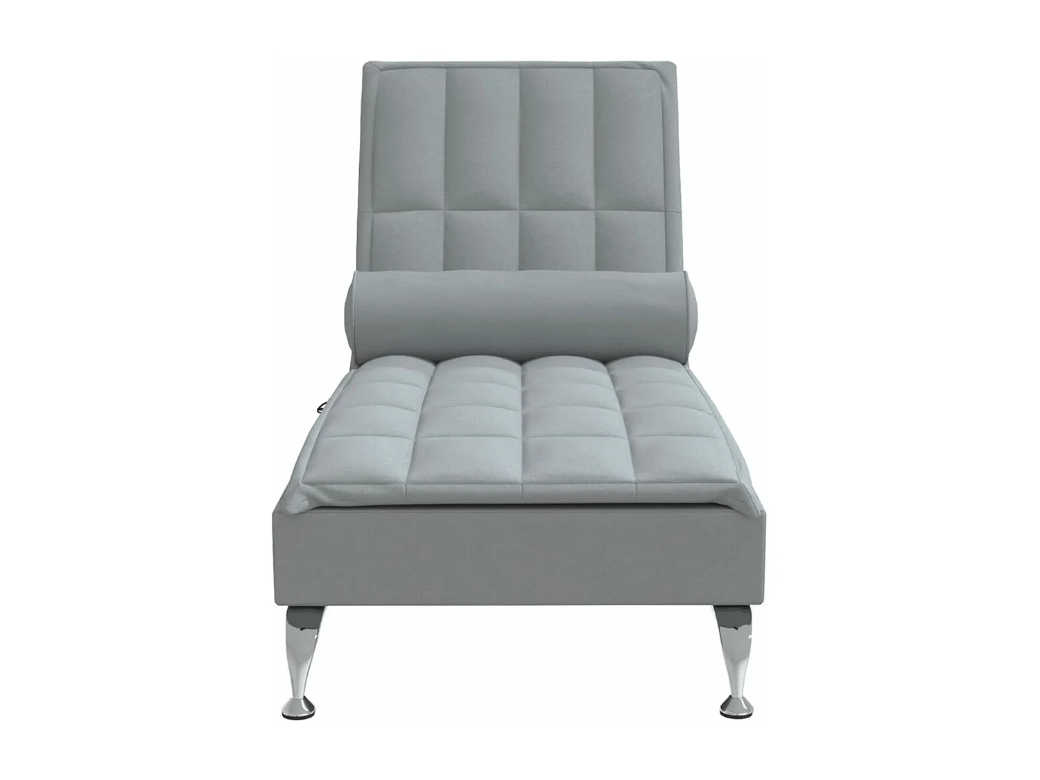 Chaise longue de massage avec traversin gris clair tissu FR98842