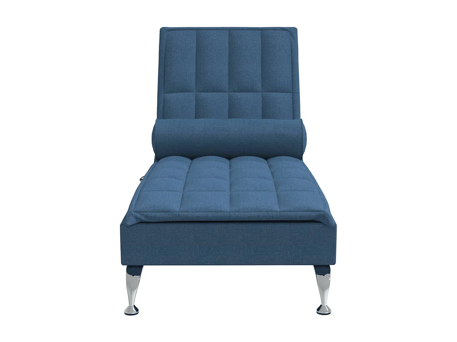 Chaise longue de massage avec traversin bleu tissu FR90208