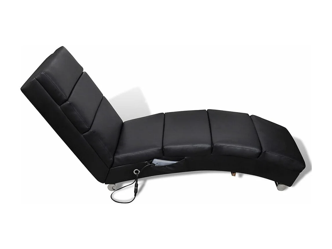 Chaise longue de massage Noir Similicuir FR88202